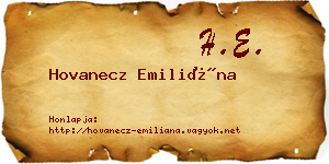 Hovanecz Emiliána névjegykártya